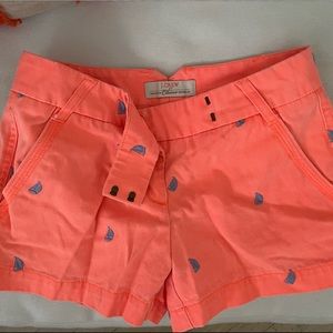 J. Crew Chino Sailboat Short - Neon Orange and Blue